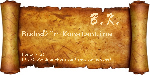 Budnár Konstantina névjegykártya